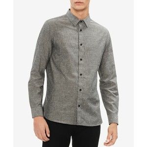 Calvin Klein Men's Confetti-Flecked Shirt steel cloud Size XL MSRP $69